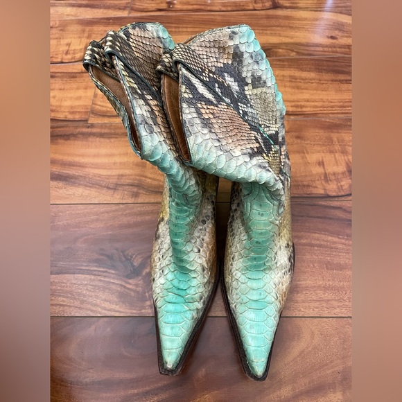 Custom hand dyed Python Cowboy Boots! - Picture 4 of 12